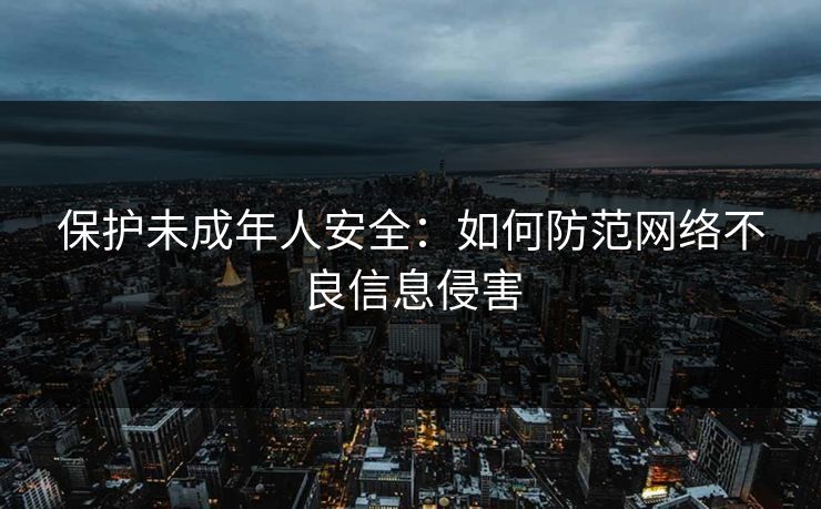 保护未成年人安全：如何防范网络不良信息侵害  第1张