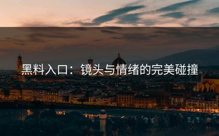 黑料入口：镜头与情绪的完美碰撞  第1张